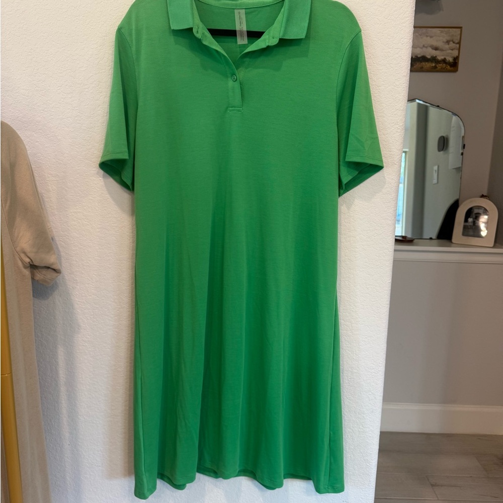 Outdoor Voices Green Polo Shirt Dress NWT